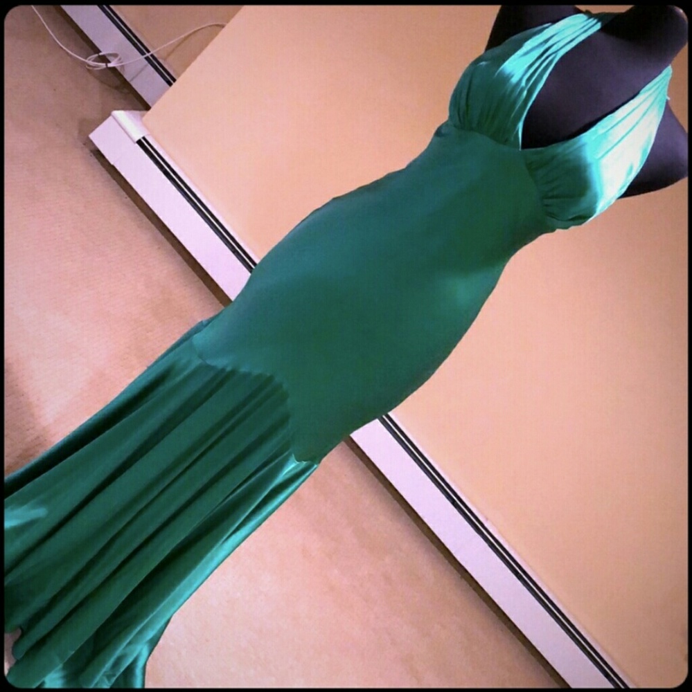 Stunning green silk dress